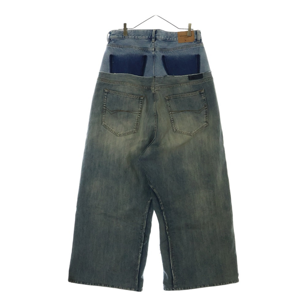 BALENCIAGA(バレンシアガ) 24AW Cut Up Baggy Denim Pants カットアップ バギー デニム パンツ インディゴ 805094 TRW90 3969