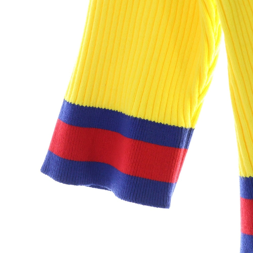 GUCCI(グッチ) ハイゲージ タイト Vネック リブ ニット セーター レディース イエロー 756271 XKC71