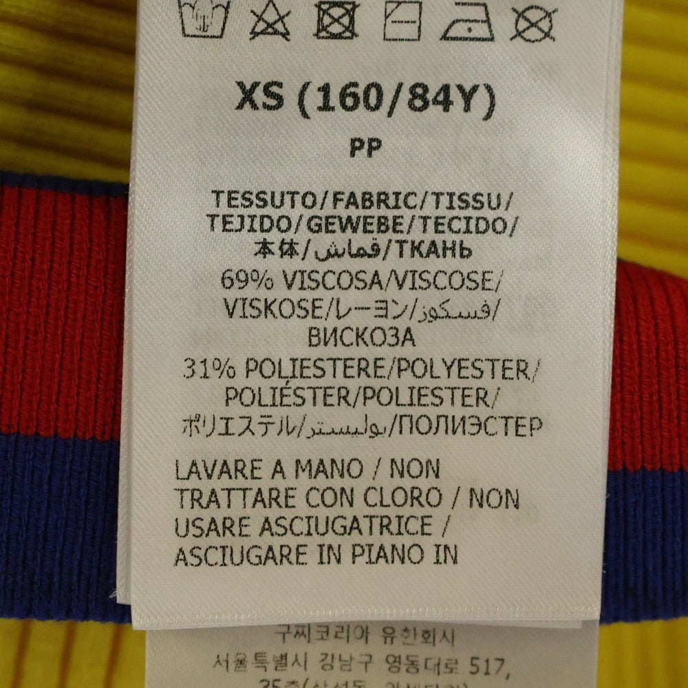 GUCCI(グッチ) ハイゲージ タイト Vネック リブ ニット セーター レディース イエロー 756271 XKC71