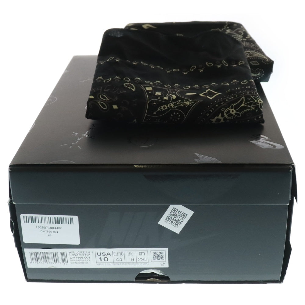 NIKE(ナイキ) ×TRAVIS SCOTT AIR JORDAN 1 LOW OG SP BLACK PHANTOM DM7866-001 トラヴィススコット エアジョーダン1 ブラックファントム ローカットスニーカー US10/28cm