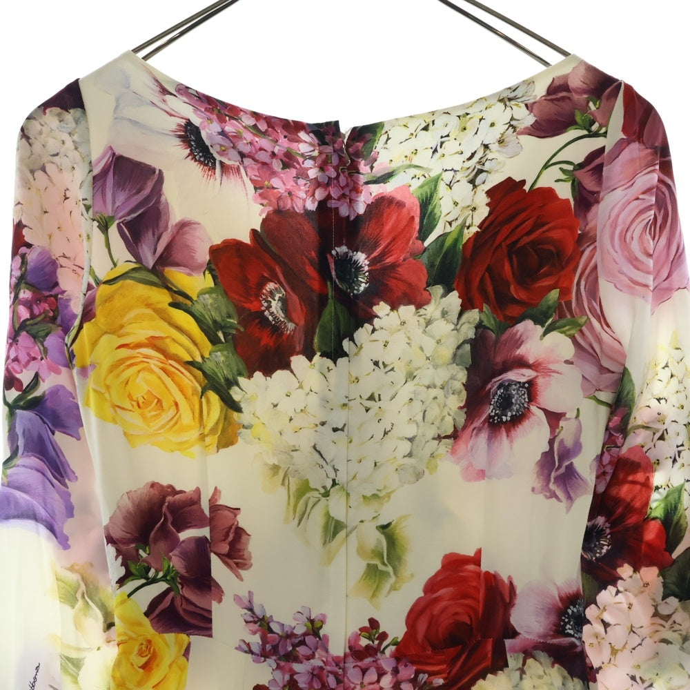 DOLCE & GABBANA(ドルチェアンドガッバーナ) シルク フローラル カシュクール タイトワンピース ドレス レディース マルチカラー F6D3UT