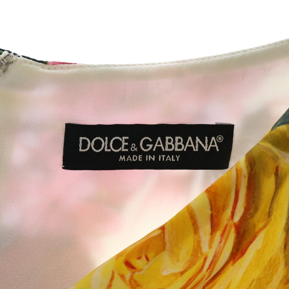 DOLCE & GABBANA(ドルチェアンドガッバーナ) シルク フローラル カシュクール タイトワンピース ドレス レディース マルチカラー F6D3UT