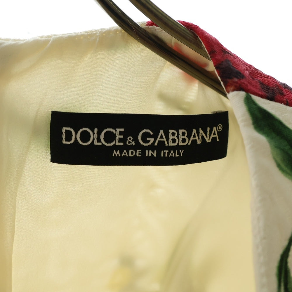 DOLCE & GABBANA(ドルチェアンドガッバーナ) ジャガード フローラル クルーネック ノースリーブ ミニタイトワンピース ドレス レディース マルチカラー F68O5T