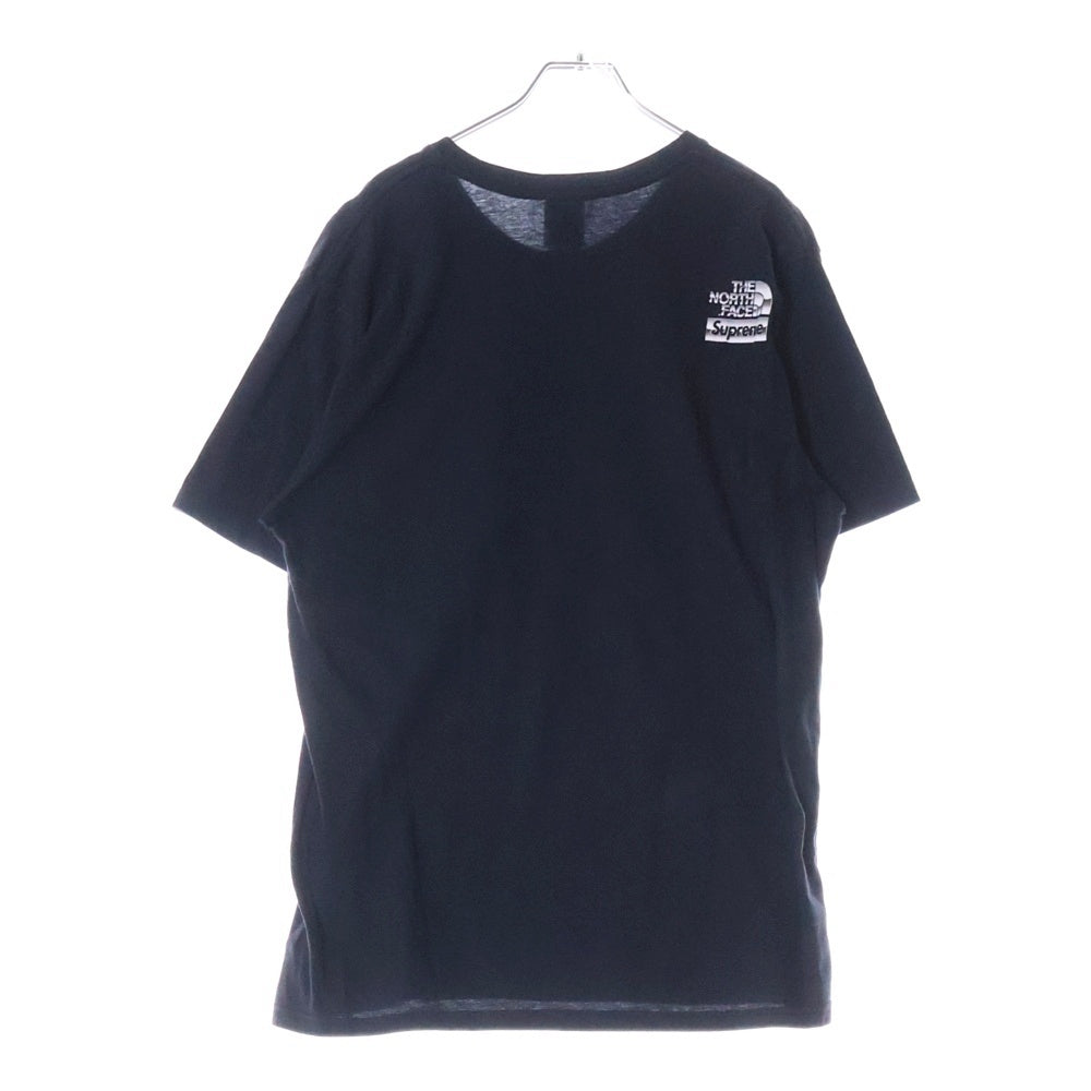 SUPREME(シュプリーム) 18SS ×THE NORTH FACE Metallic Logo Tee ノースフェイス メタリックロゴプリント クルーネック カットソー 半袖Tシャツ ブラック