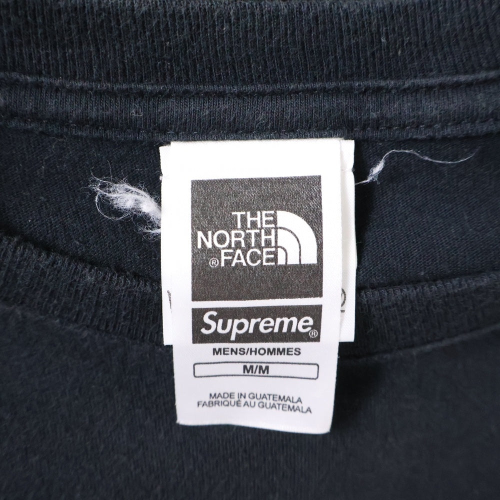 SUPREME(シュプリーム) 18SS ×THE NORTH FACE Metallic Logo Tee ノースフェイス メタリックロゴプリント クルーネック カットソー 半袖Tシャツ ブラック