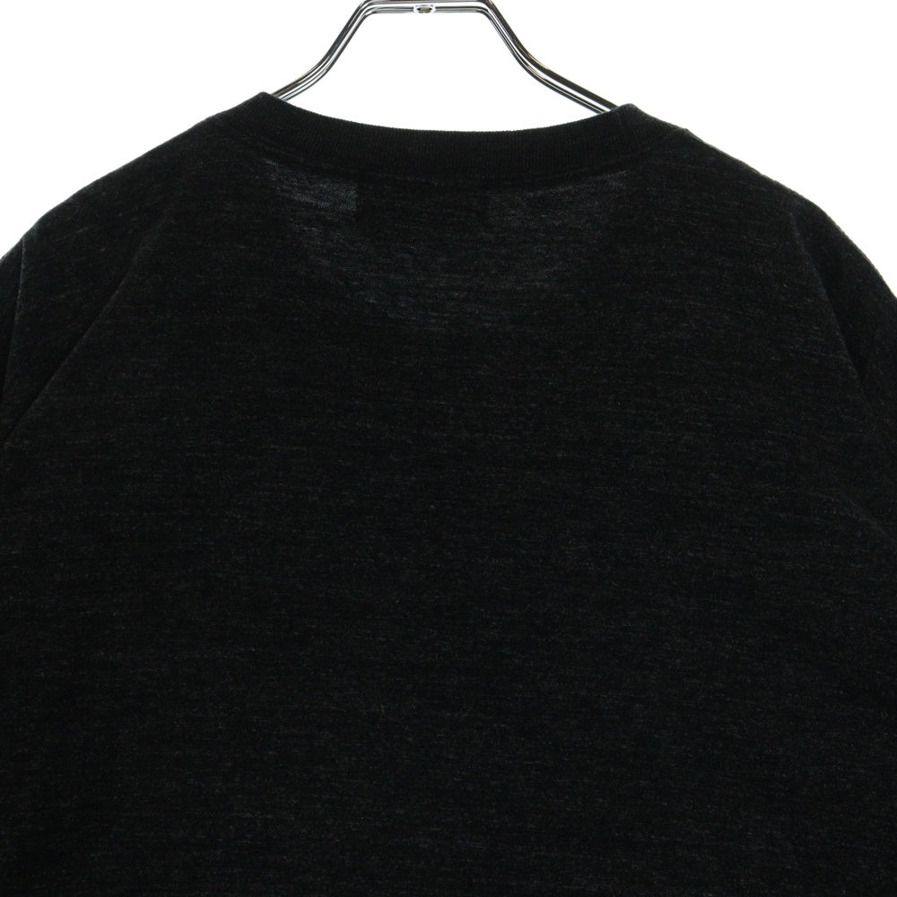 SAPEur(サプール) ロゴプリント クルーネック半袖Tシャツ カットソー グレー