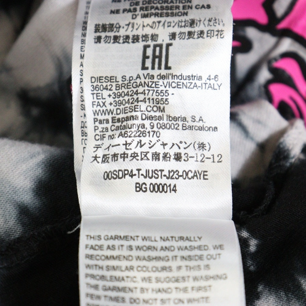 DIESEL(ディーゼル) 20SS タイダイ柄 両面プリント クルーネック半袖Tシャツ カットソー マルチカラー