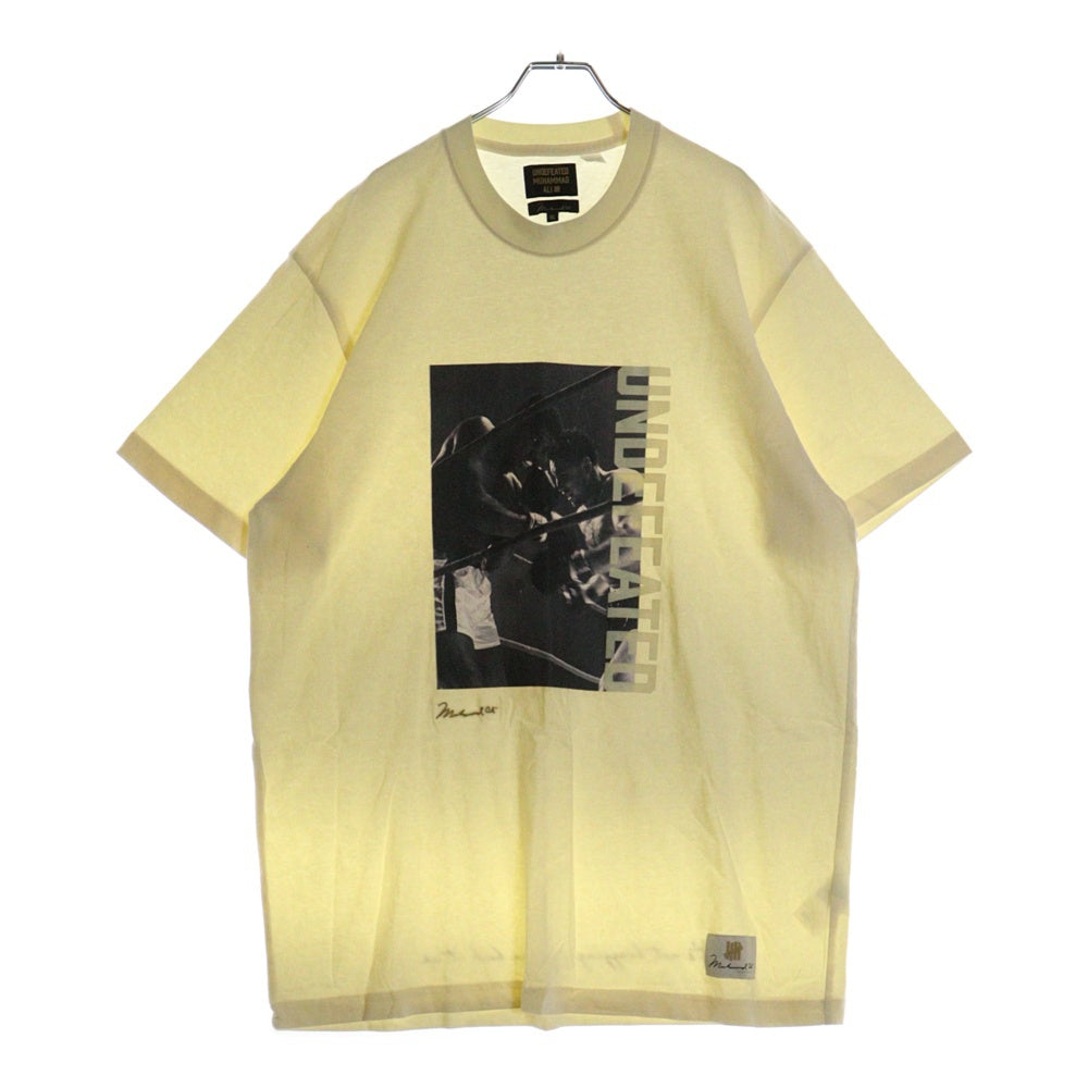 UNDEFEATED(アンディフィーテッド) 24SS ×MUHAMMAD ALI モハメド アリ クルーネック半袖プリントTシャツ カットソー アイボリー UC42GSS14M