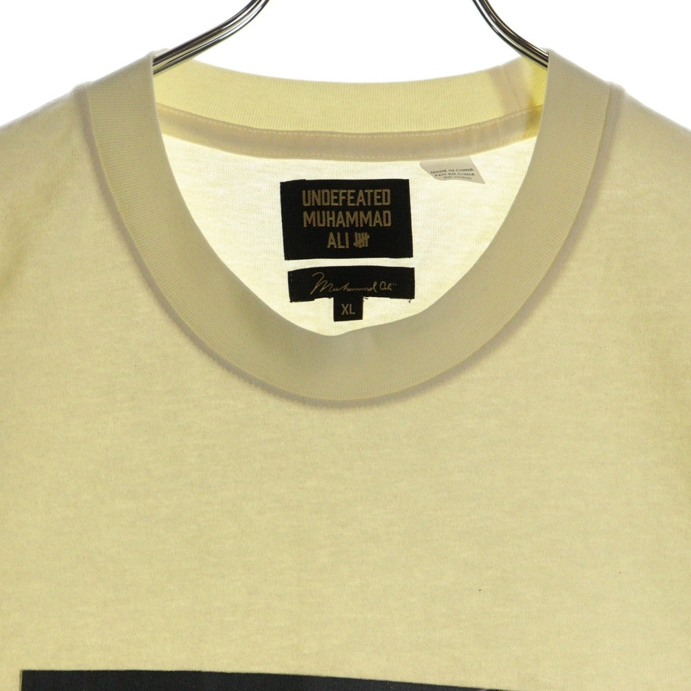 UNDEFEATED(アンディフィーテッド) 24SS ×MUHAMMAD ALI モハメド アリ クルーネック半袖プリントTシャツ カットソー アイボリー UC42GSS14M
