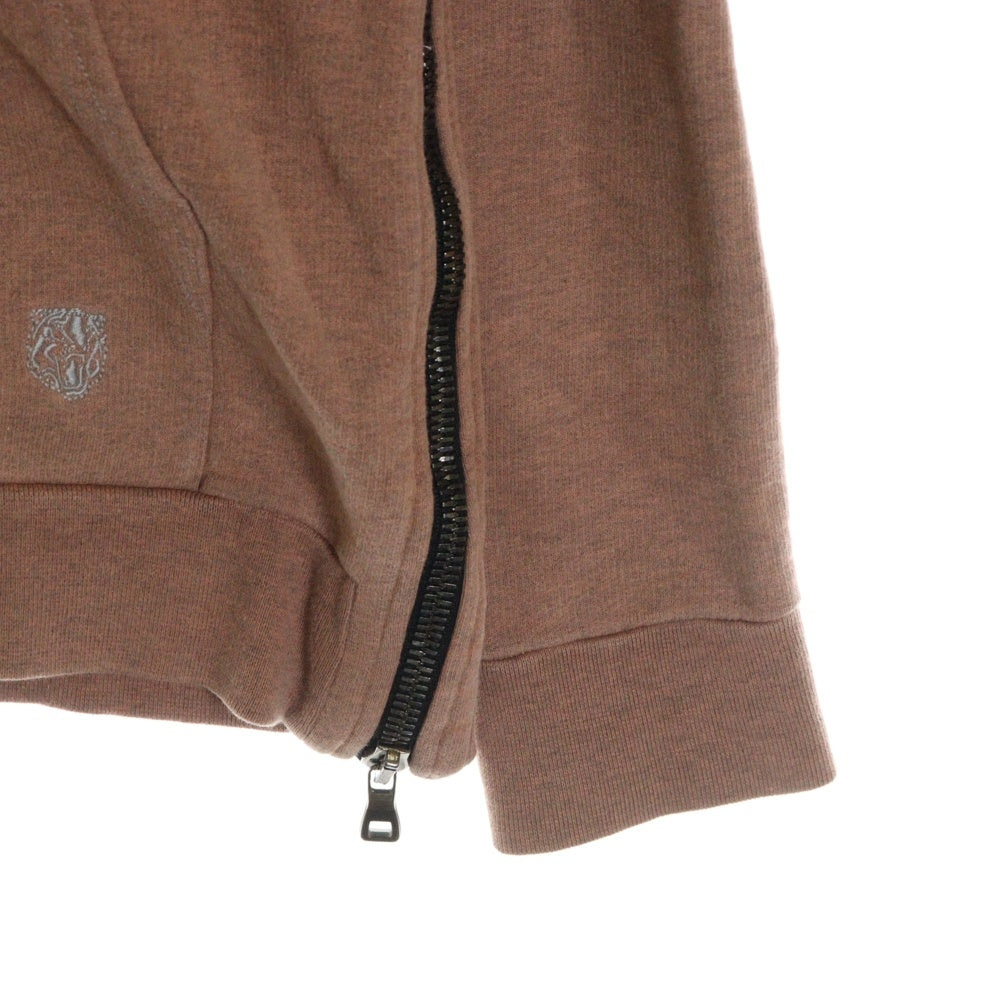 BALMAIN(バルマン) ロゴエンブロイダリー コットン ジップアップスウェットパーカー サーモンピンク W1HJ668B558