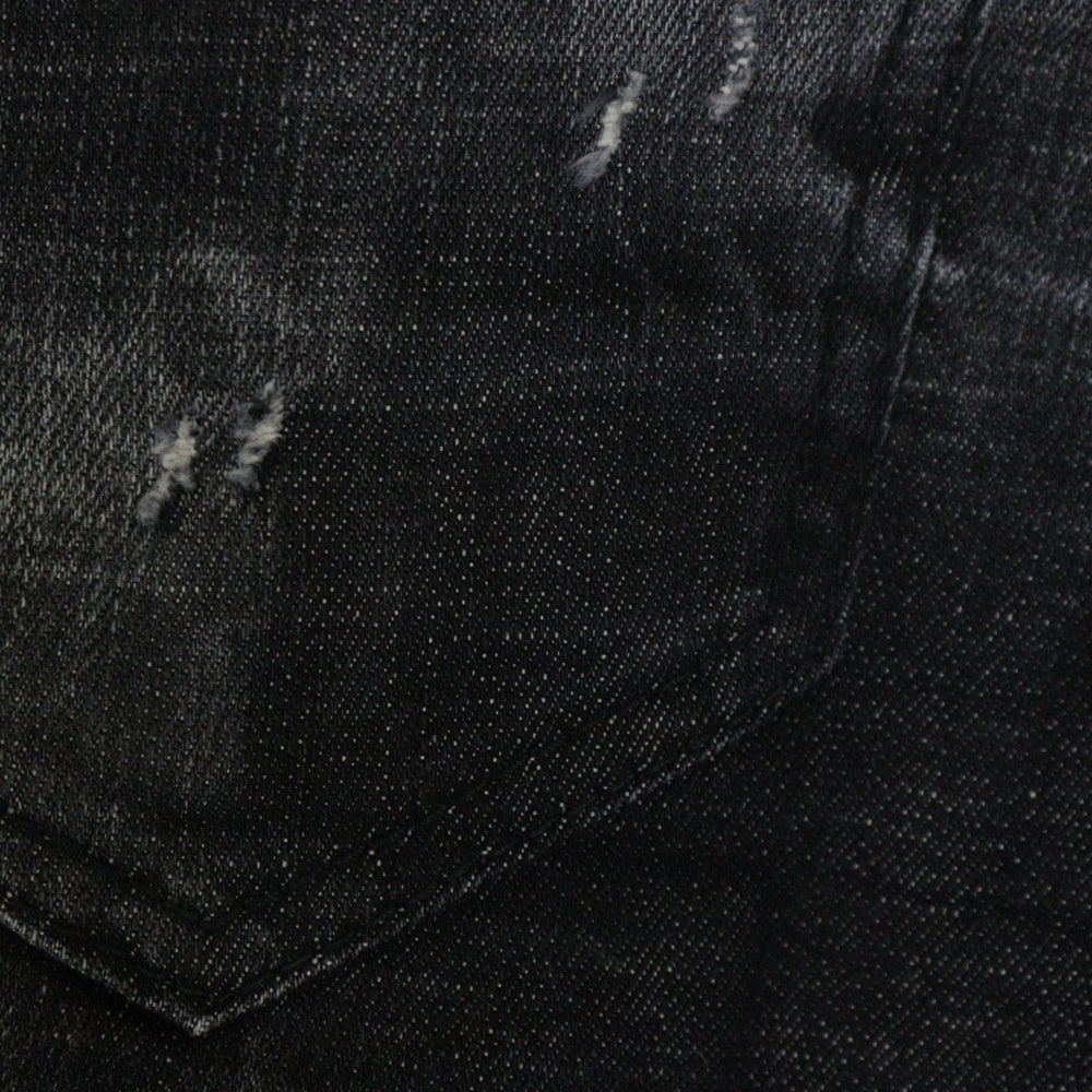 DSQUARED2(ディースクエアード) 20AW Twin Pack Straight Leg Sharpei Jean ツインパック レイヤード クラッシュ加工 デニムパンツ ブラック/グレー S71LB0818