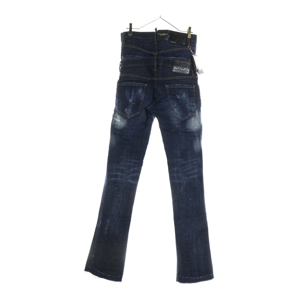 DSQUARED2(ディースクエアード) 20AW Twin Pack Straight Leg Sharpei Jean ツインパック レイヤード クラッシュ加工 デニムパンツ インディゴ S71LB0812