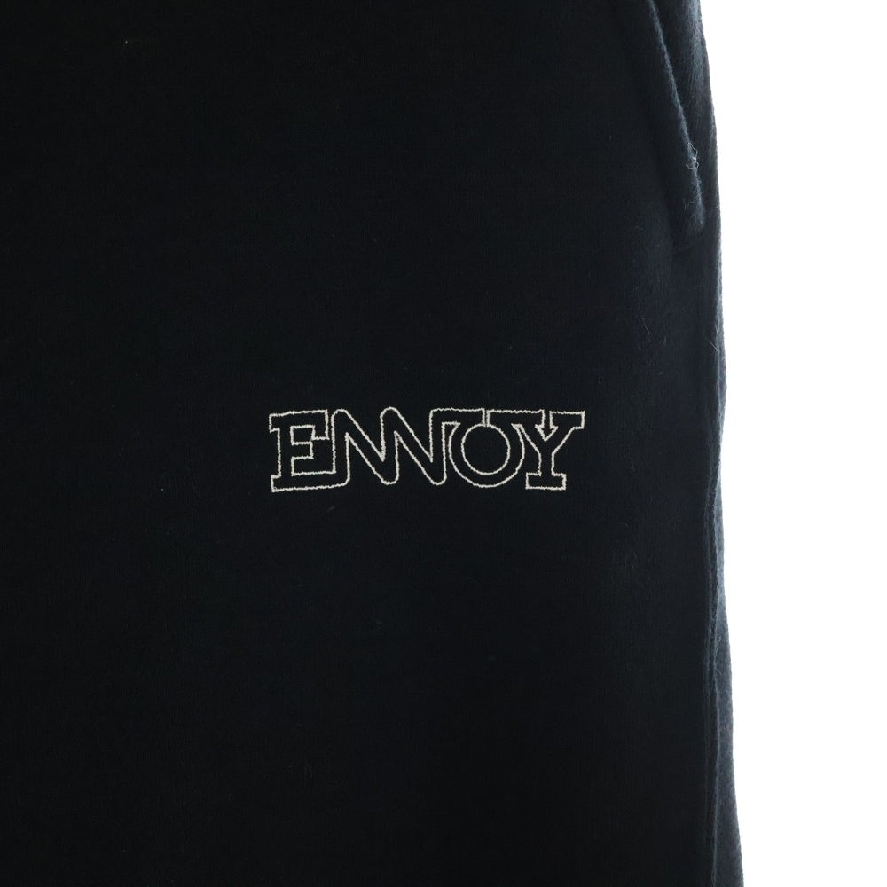 ENNOY(エンノイ) 24AW ELECTRIC LOGO SWEAT PANTS エレクトリックロゴ刺繍 スウェットパンツ ブラック AW24BRENPT07NTL