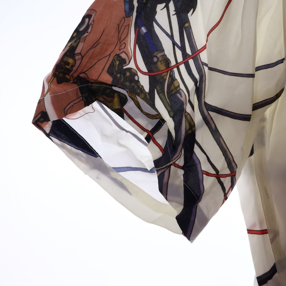 WACKO MARIA(ワコマリア) 23SS ×GHOST IN THE SHELL / S/S HAWAIIAN SHIRT TYPE-3 攻殻機動隊 オープンカラー ハワイアン半袖シャツ ホワイト GITS-WM-HI03