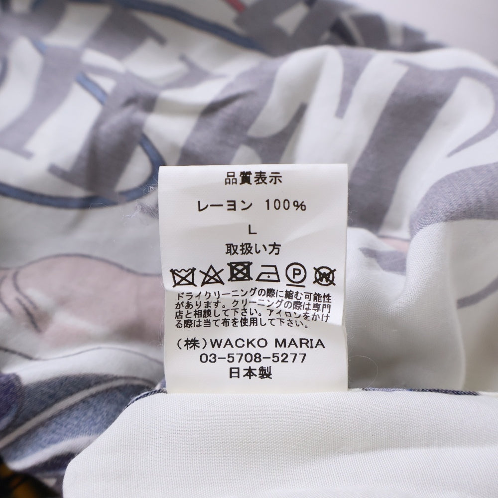 WACKO MARIA(ワコマリア) 23SS ×GHOST IN THE SHELL / S/S HAWAIIAN SHIRT TYPE-3 攻殻機動隊 オープンカラー ハワイアン半袖シャツ ホワイト GITS-WM-HI03
