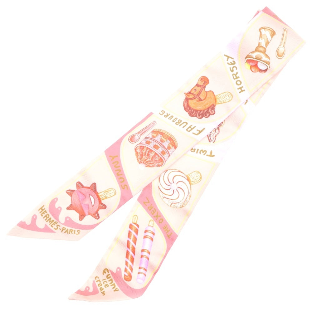 HERMES(エルメス) FUNNY ICE CREAM ファニー アイスクリーム ツイリー シルクスカーフ ピンク レディース