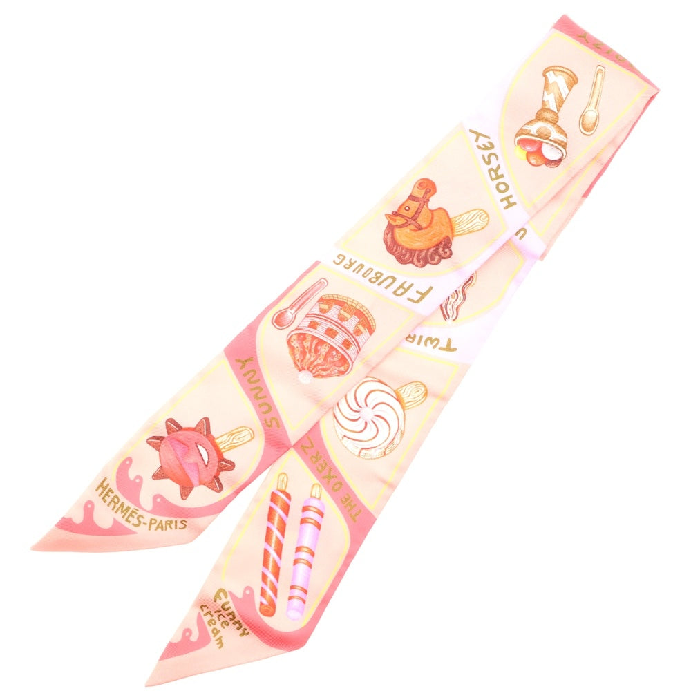 HERMES(エルメス) FUNNY ICE CREAM ファニー アイスクリーム ツイリー シルクスカーフ ピンク レディース
