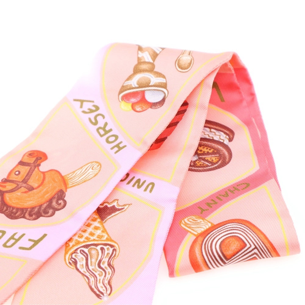 HERMES(エルメス) FUNNY ICE CREAM ファニー アイスクリーム ツイリー シルクスカーフ ピンク レディース