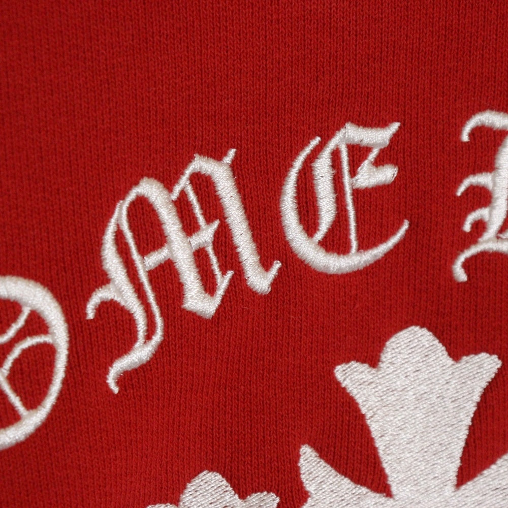 CHROME HEARTS(クロムハーツ) Y NOT Cemetery Cross Crewneck Sweat ワイノット セメタリークロス クルーネック スウェットトレーナー レッド