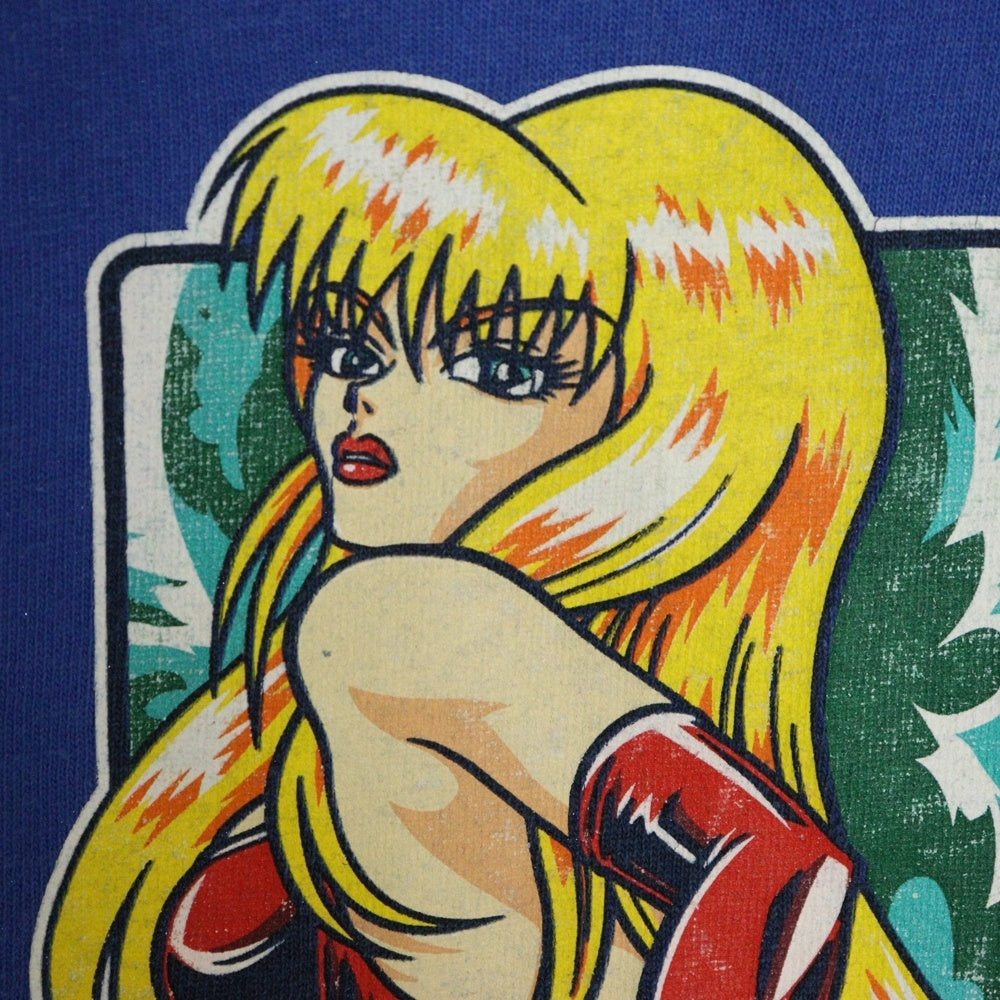VINTAGE(ヴィンテージ) 90S VINTAGE HOOK UPS ヴィンテージ フック アップス フロントプリント クルーネック半袖Tシャツ カットソー ブルー