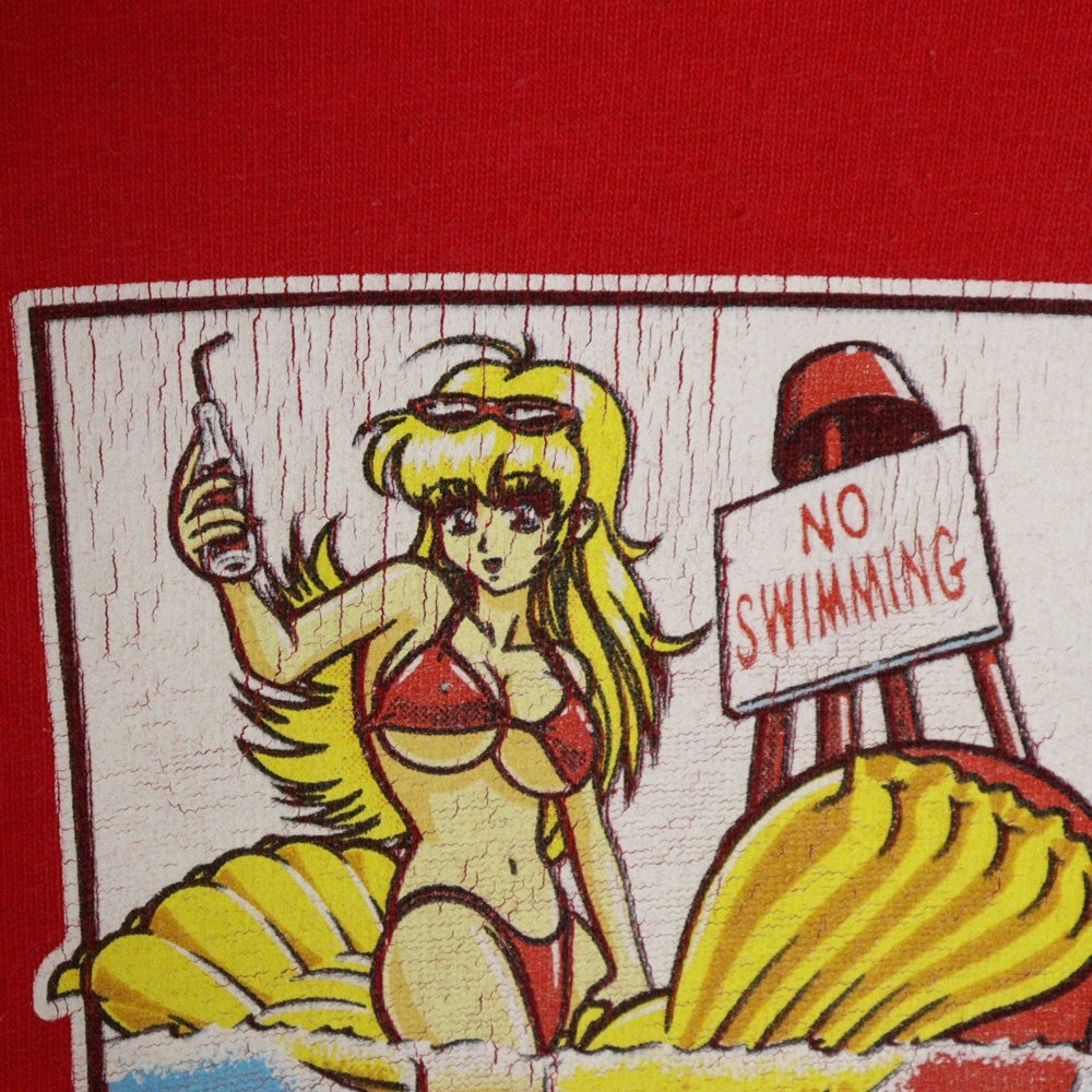 VINTAGE(ヴィンテージ) 90S VINTAGE HOOK UPS ヴィンテージ フック アップス フロントプリント クルーネック半袖Tシャツ カットソー レッド