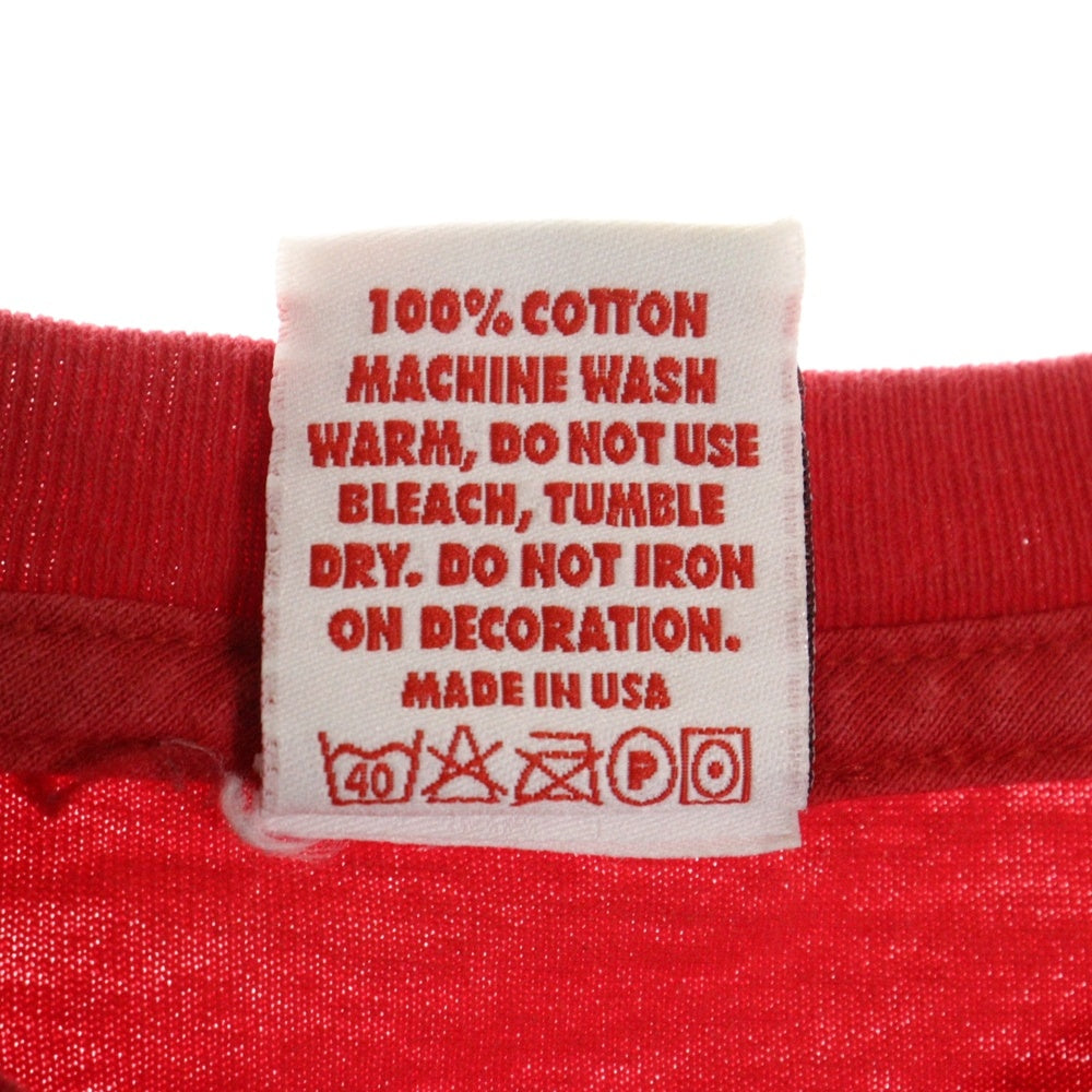 VINTAGE(ヴィンテージ) 90S VINTAGE HOOK UPS ヴィンテージ フック アップス フロントプリント クルーネック半袖Tシャツ カットソー レッド