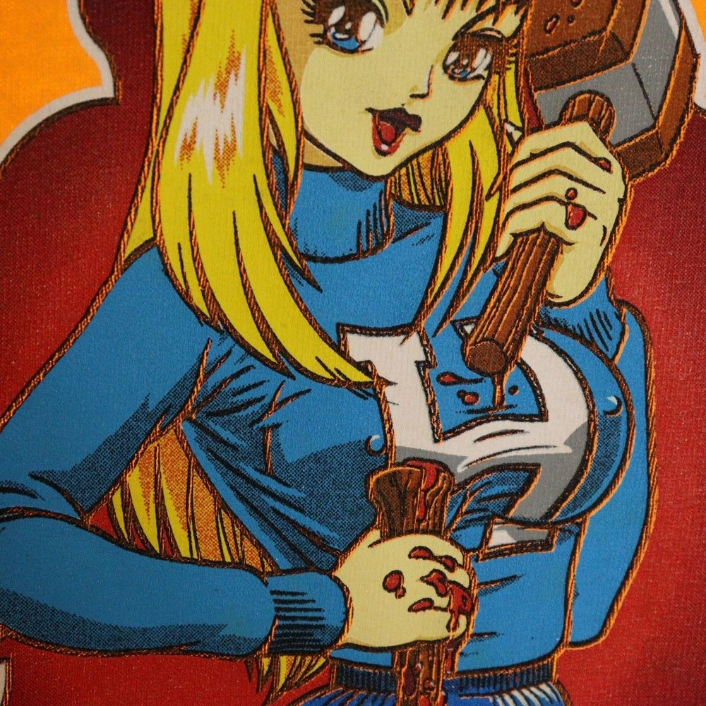 VINTAGE(ヴィンテージ) 90S VINTAGE HOOK UPS ヴィンテージ フック アップス フロントプリント クルーネック半袖Tシャツ カットソー イエロー