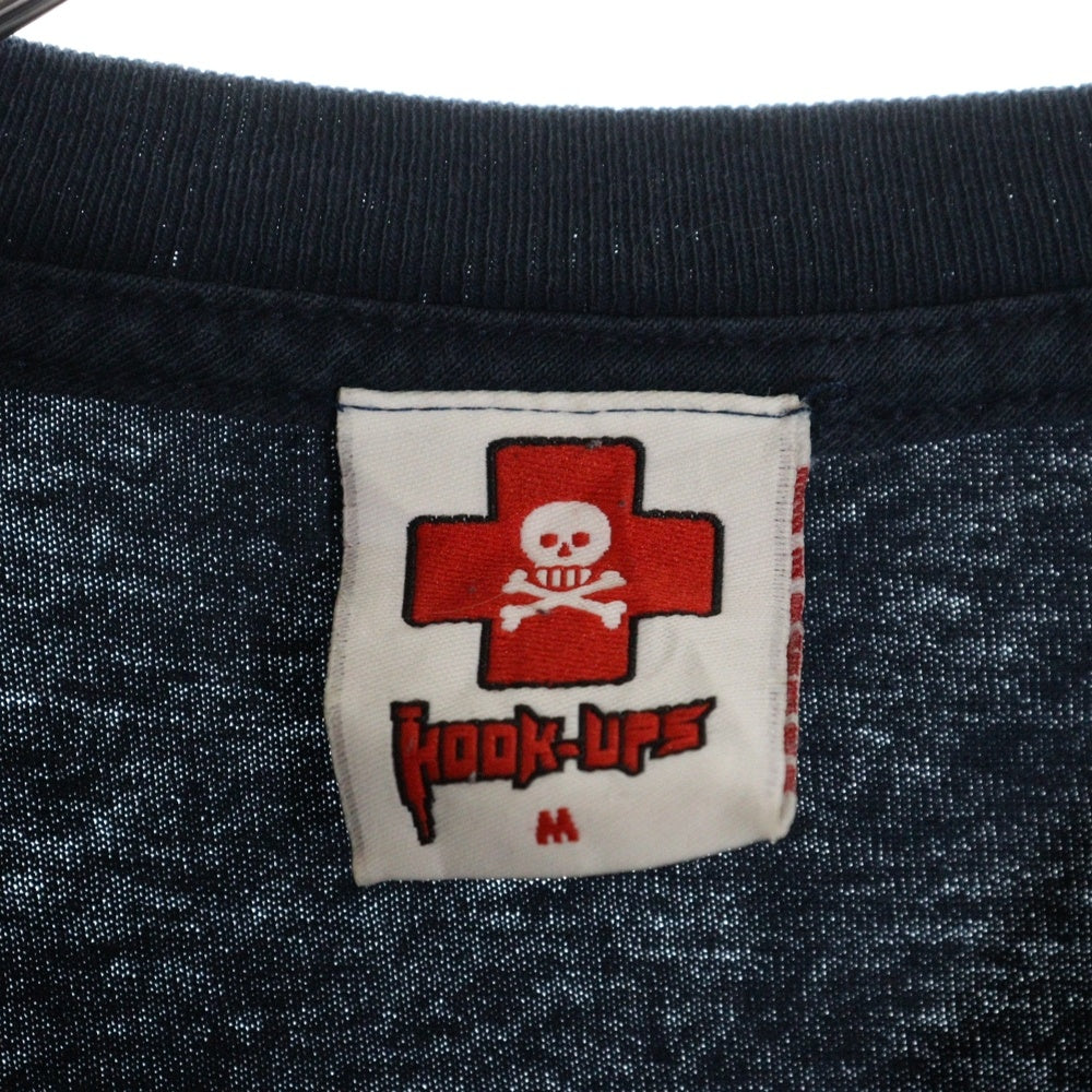 VINTAGE(ヴィンテージ) 90S VINTAGE HOOK UPS ヴィンテージ フック アップス フロントプリント クルーネック半袖Tシャツ カットソー ネイビー