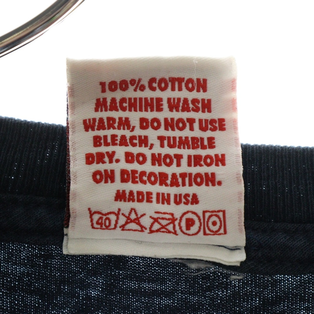 VINTAGE(ヴィンテージ) 90S VINTAGE HOOK UPS ヴィンテージ フック アップス フロントプリント クルーネック半袖Tシャツ カットソー ネイビー