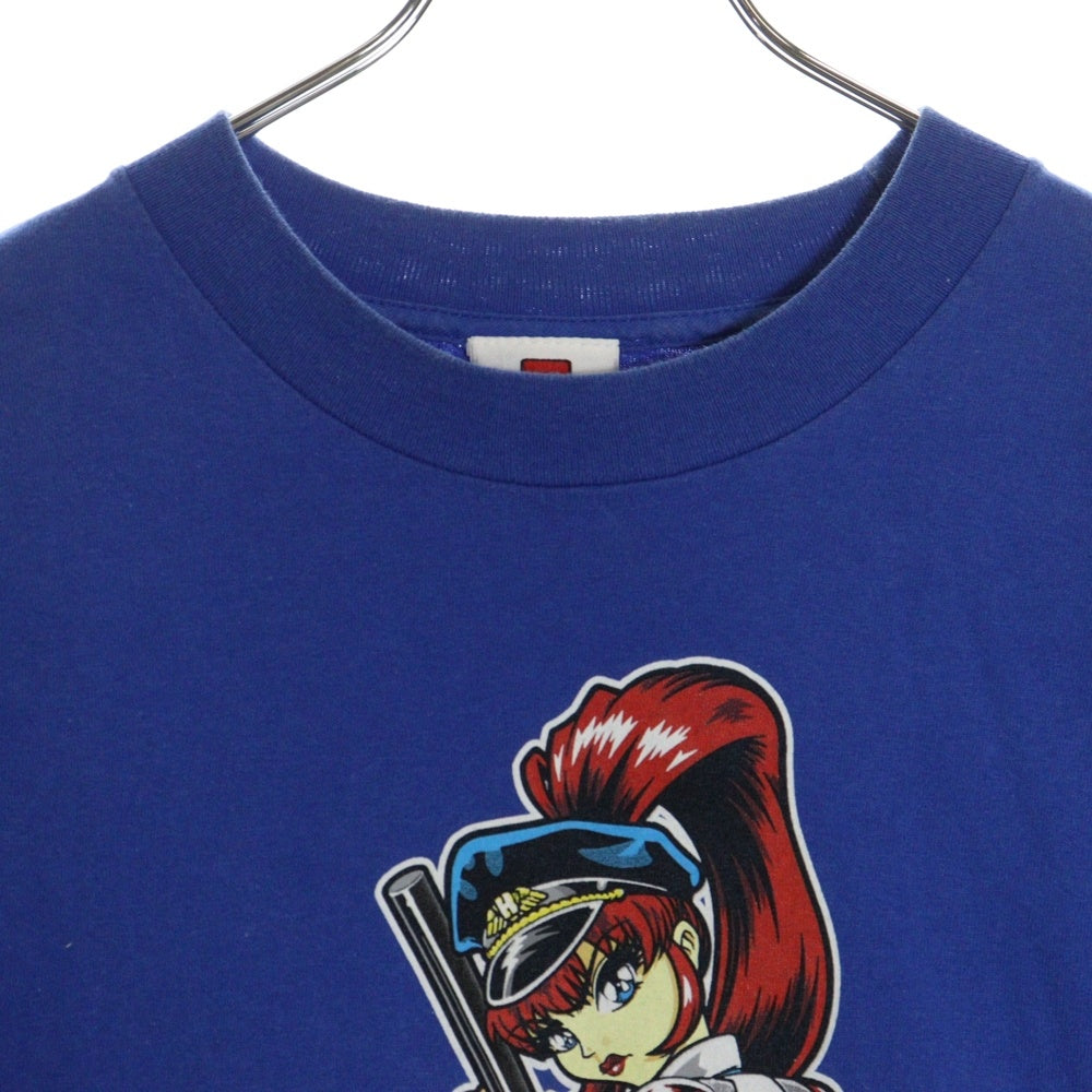 VINTAGE(ヴィンテージ) 90S VINTAGE HOOK UPS ヴィンテージ フック アップス フロントプリント クルーネック半袖Tシャツ カットソー ブルー