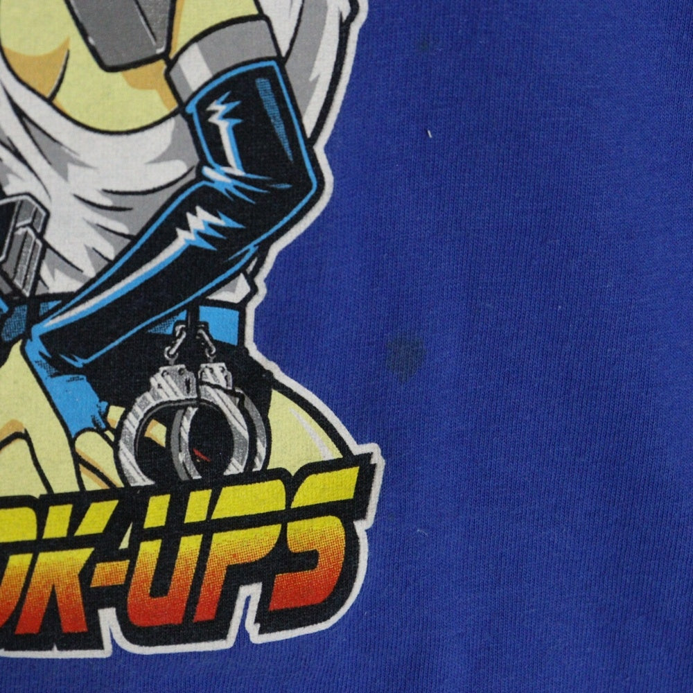VINTAGE(ヴィンテージ) 90S VINTAGE HOOK UPS ヴィンテージ フック アップス フロントプリント クルーネック半袖Tシャツ カットソー ブルー