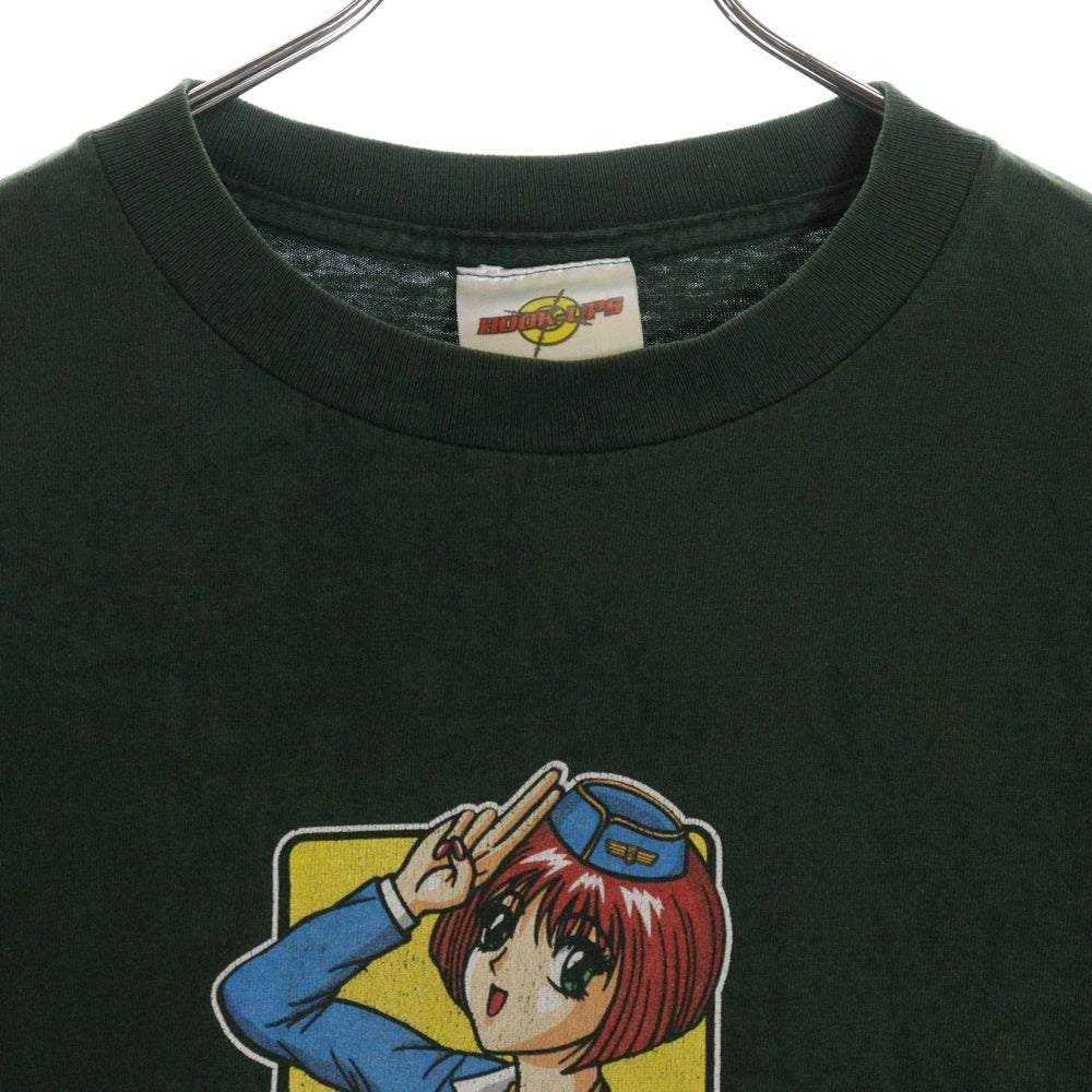 VINTAGE(ヴィンテージ) 90S VINTAGE HOOK UPS ヴィンテージ フック アップス フロントプリント クルーネック半袖Tシャツ カットソー グリーン