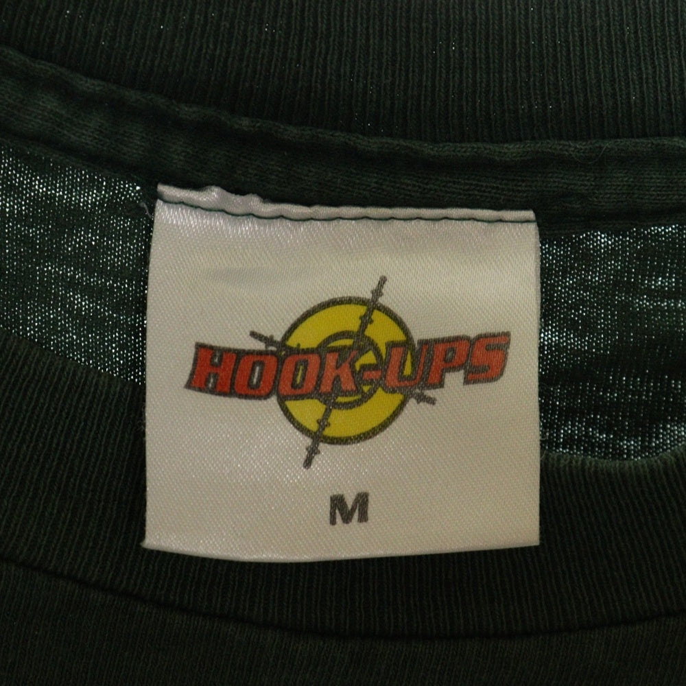 VINTAGE(ヴィンテージ) 90S VINTAGE HOOK UPS ヴィンテージ フック アップス フロントプリント クルーネック半袖Tシャツ カットソー グリーン
