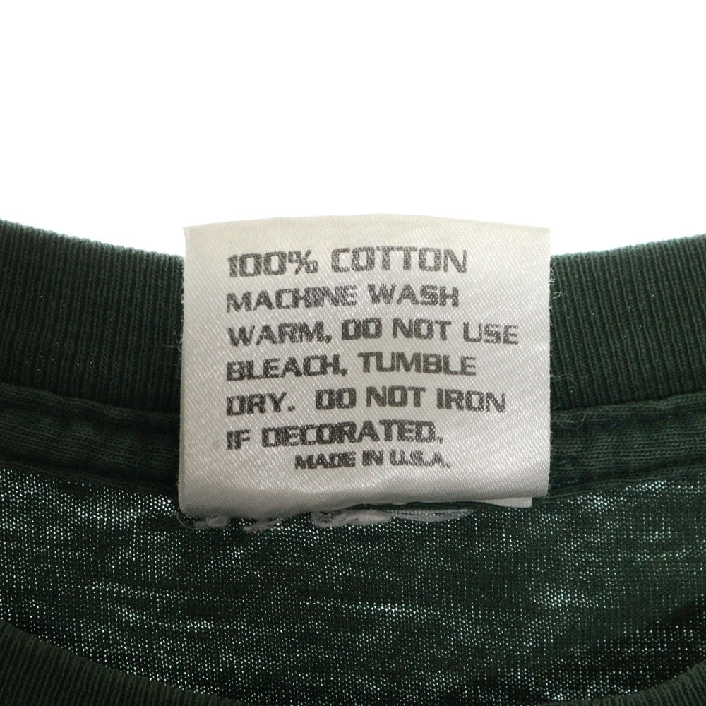 VINTAGE(ヴィンテージ) 90S VINTAGE HOOK UPS ヴィンテージ フック アップス フロントプリント クルーネック半袖Tシャツ カットソー グリーン