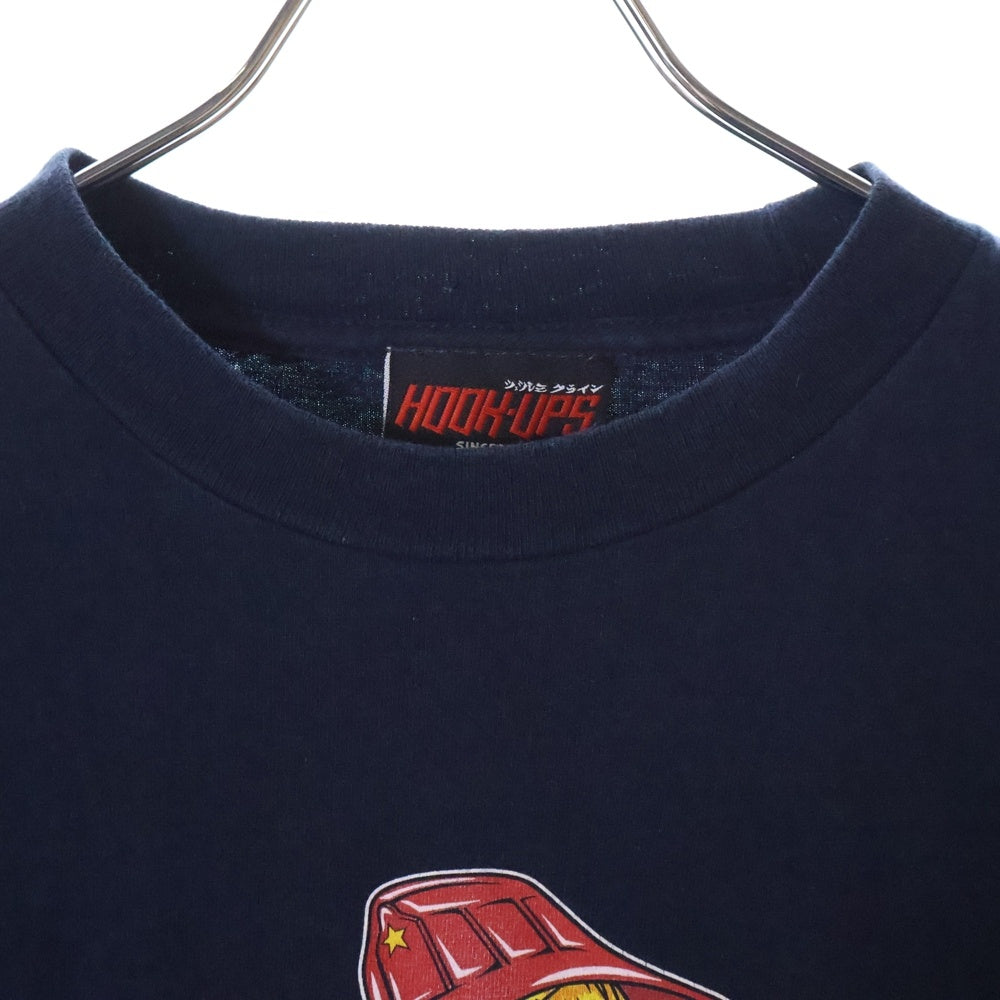 VINTAGE(ヴィンテージ) VINTAGE HOOK UPS ヴィンテージ フック アップス フロントプリント クルーネック半袖Tシャツ カットソー ネイビー