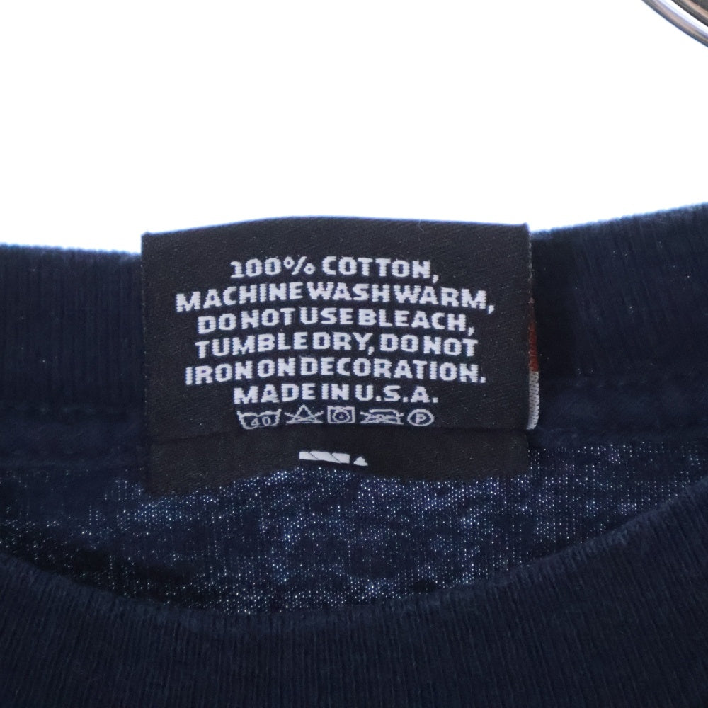 VINTAGE(ヴィンテージ) VINTAGE HOOK UPS ヴィンテージ フック アップス フロントプリント クルーネック半袖Tシャツ カットソー ネイビー