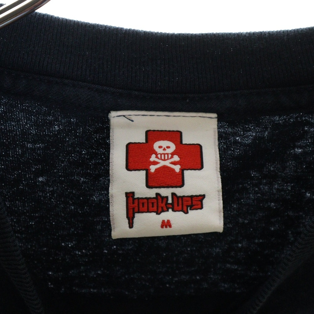 VINTAGE(ヴィンテージ) 90S VINTAGE HOOK UPS ヴィンテージ フック アップス フロントプリント クルーネック半袖Tシャツ カットソー ネイビー