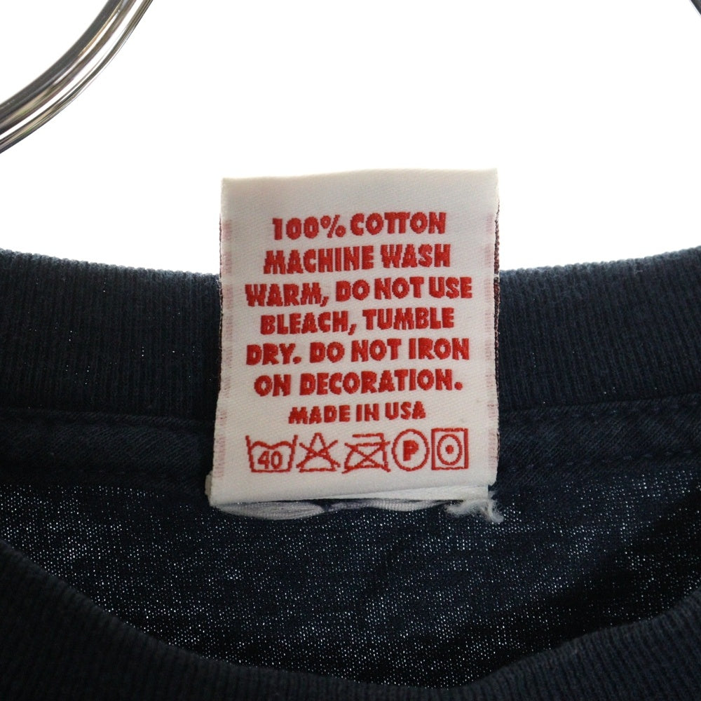VINTAGE(ヴィンテージ) 90S VINTAGE HOOK UPS ヴィンテージ フック アップス フロントプリント クルーネック半袖Tシャツ カットソー ネイビー