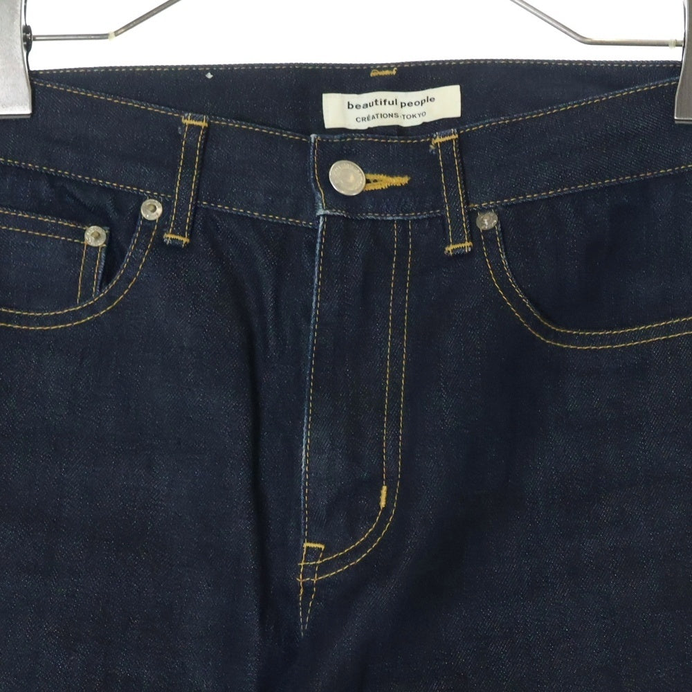 beautiful people(ビューティフルピープル) Selvage Denim Ordinaly Fit ジップフライ セルビッジデニムパンツ インディゴ レディース 1000105084