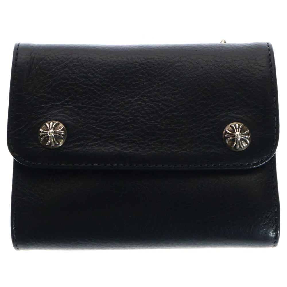 CHROME HEARTS(クロムハーツ) WAVE MINI ウェーブミニ レザーウォレット 財布 ブラック BCA373