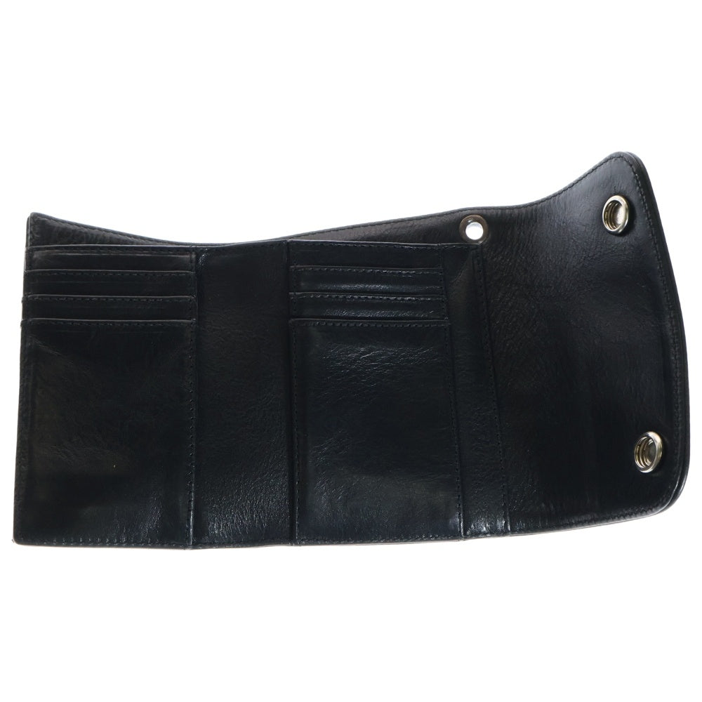 CHROME HEARTS(クロムハーツ) WAVE MINI ウェーブミニ レザーウォレット 財布 ブラック BCA373