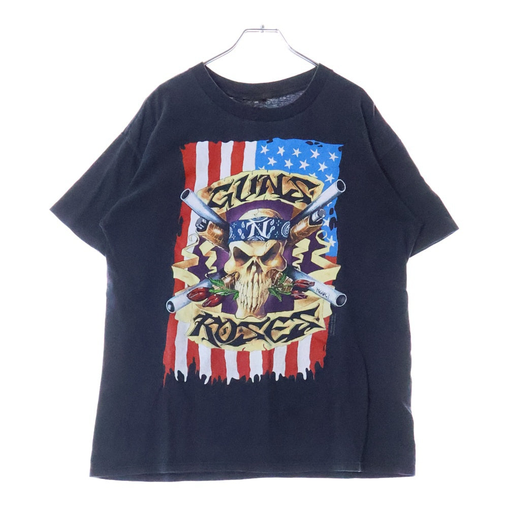 VINTAGE(ヴィンテージ) 90S GUNS N ROSES USE YOUR ILLUSION TOUR ガンズ ユーズユアーイリュージョンツアー プリント 半袖Tシャツ カットソー ネイビー