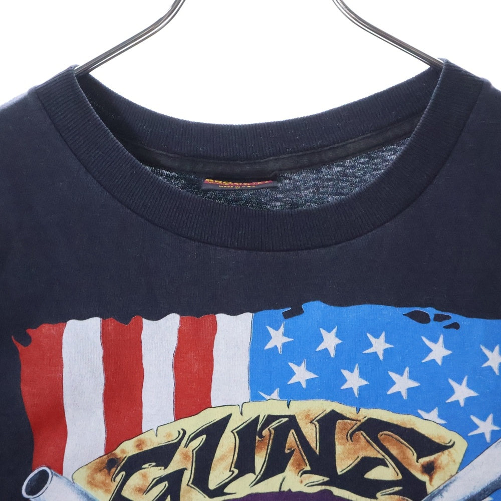 VINTAGE(ヴィンテージ) 90S GUNS N ROSES USE YOUR ILLUSION TOUR ガンズ ユーズユアーイリュージョンツアー プリント 半袖Tシャツ カットソー ネイビー