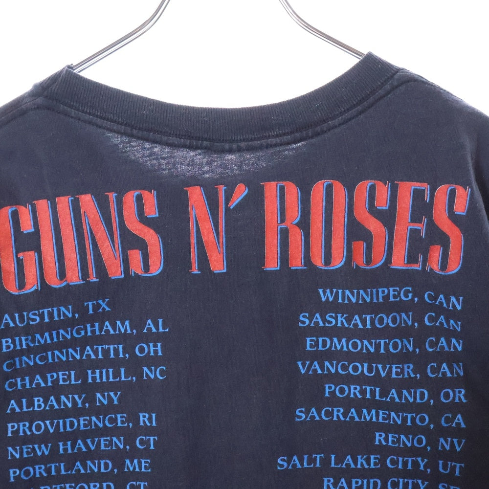 VINTAGE(ヴィンテージ) 90S GUNS N ROSES USE YOUR ILLUSION TOUR ガンズ ユーズユアーイリュージョンツアー プリント 半袖Tシャツ カットソー ネイビー