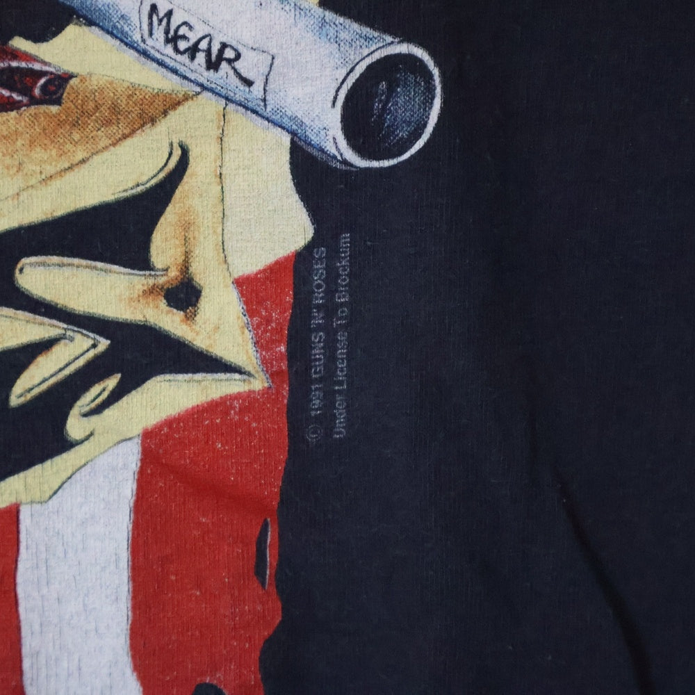 VINTAGE(ヴィンテージ) 90S GUNS N ROSES USE YOUR ILLUSION TOUR ガンズ ユーズユアーイリュージョンツアー プリント 半袖Tシャツ カットソー ネイビー