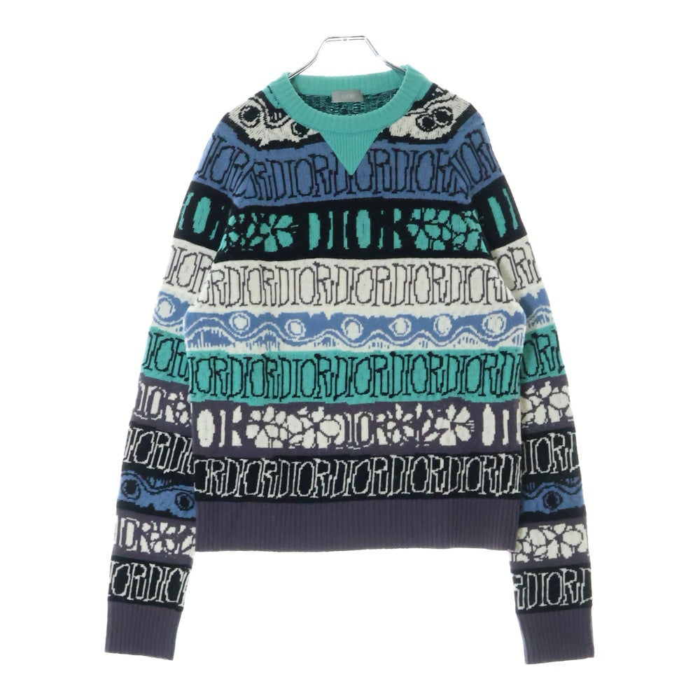 DIOR(ディオール) 20AW ×SHAWN STUSSY MULTICOLOR WOOL JACQUARD SWEATER ショーンステューシー マルチカラージャガード ニットセーター 033M622AT167