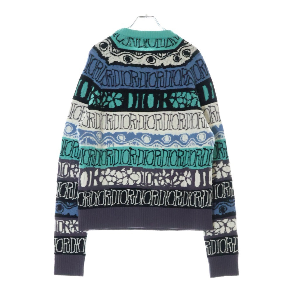 DIOR(ディオール) 20AW ×SHAWN STUSSY MULTICOLOR WOOL JACQUARD SWEATER ショーンステューシー マルチカラージャガード ニットセーター 033M622AT167
