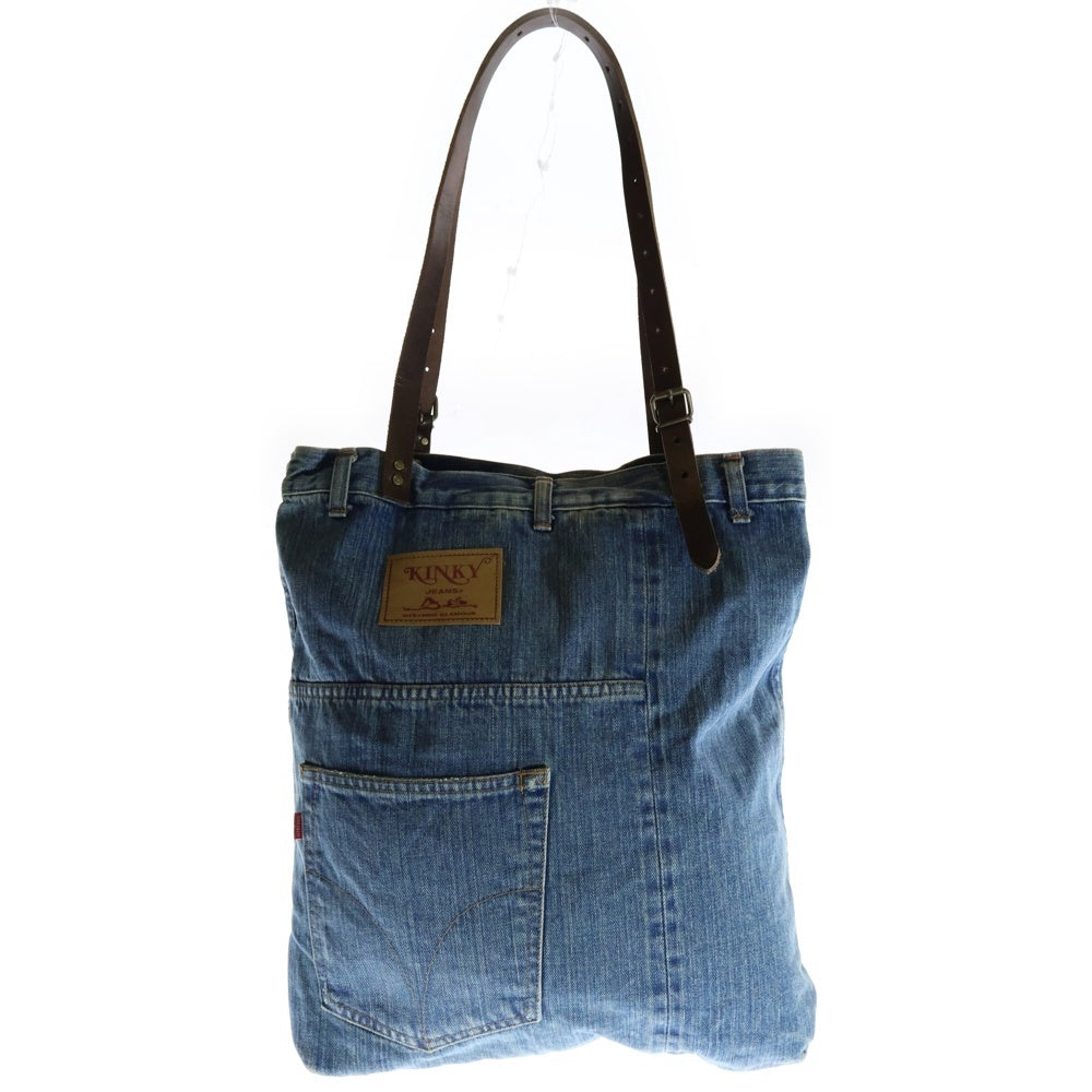 HYSTERIC GLAMOUR(ヒステリックグラマー) 23AW MAKE ME SMILE メイクミースマイル デニム トートバッグ インディゴ