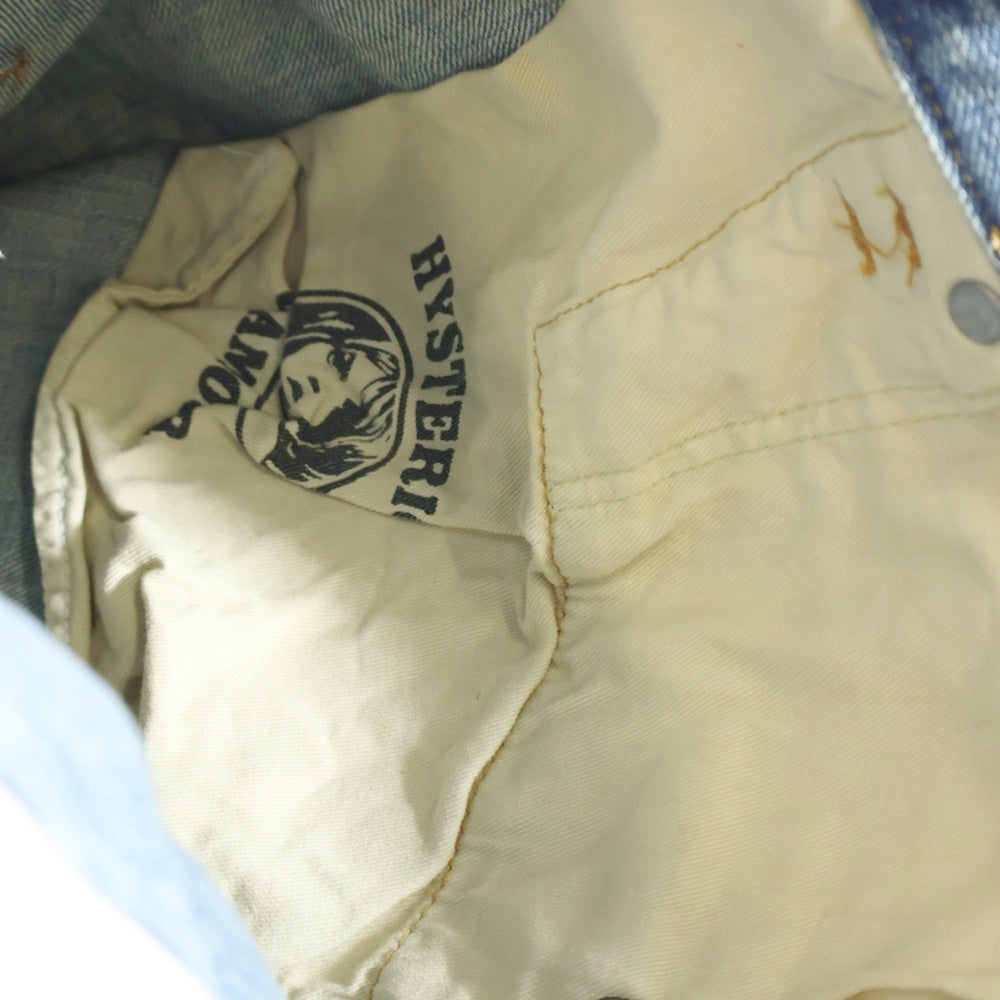 HYSTERIC GLAMOUR(ヒステリックグラマー) 23AW MAKE ME SMILE メイクミースマイル デニム トートバッグ インディゴ