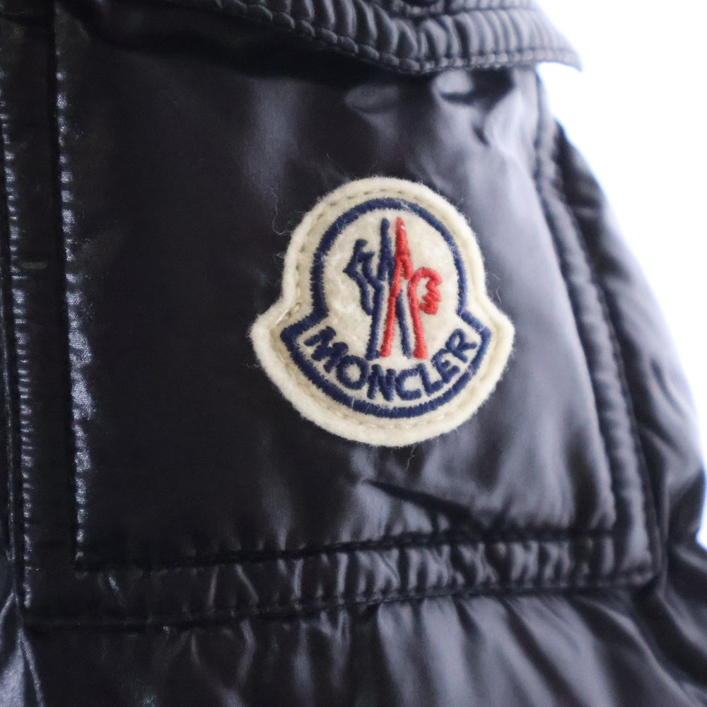 MONCLER(モンクレール) 19AW ナイロン ジップアップ サイドロゴ フーディー ダウンジャケット ブラック E20934685805